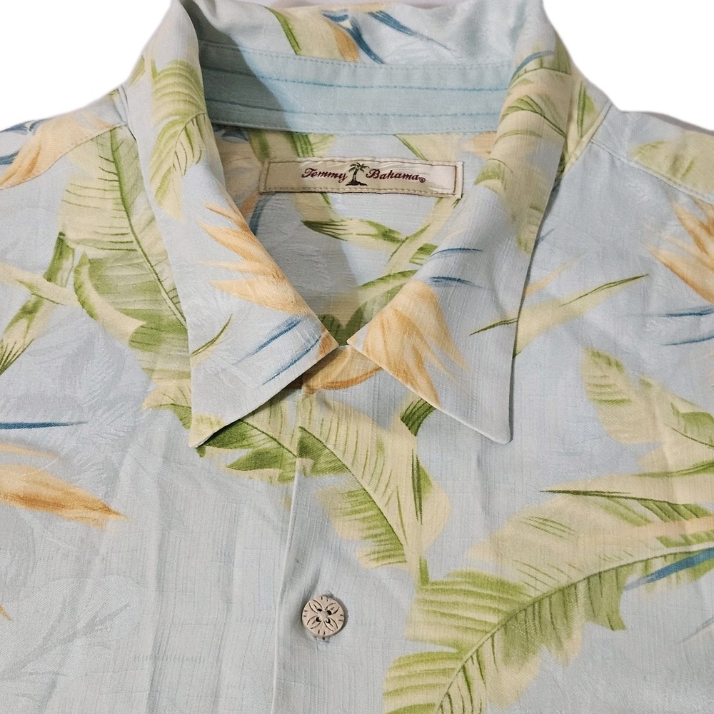 Tommy Bahama Men's 2XL‎ Hawaiian 100% Silk Shirt Floral Original Embroidered S/S